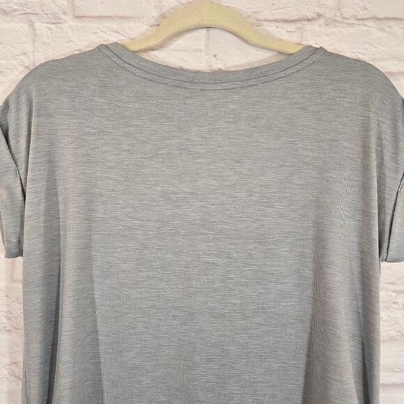 M Cato Gray Side Cinch Tie Top Shirt NWT Womens Size XS Short Sleeve Oversized - Picture 7 of 10